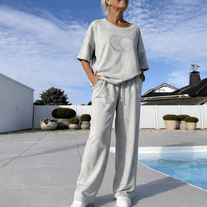 Nerea - Conjunto de dos piezas con top y pantalón holgado