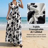 Clara - Vestido floral largo con escote en V