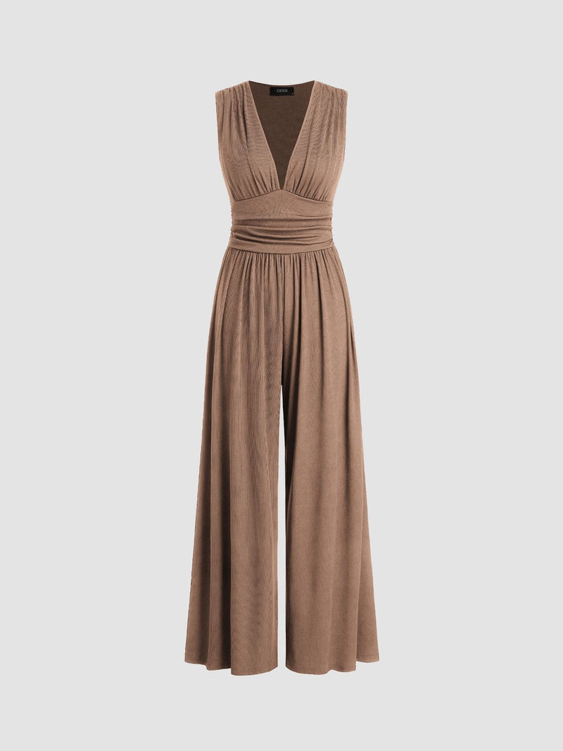 Charity – Elegant sleeveless jumpsuit with wide-leg trousers
