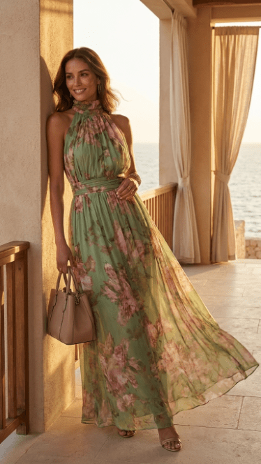 Livia | Vestido maxi elegante de estampado floral