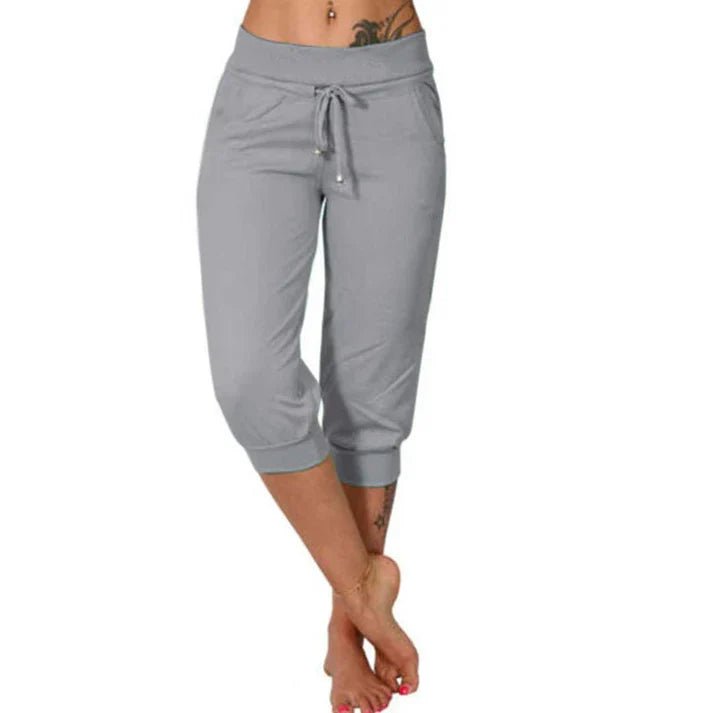 Lía - Pantalón capri ajustado de cintura alta