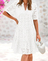 RICA - Vestido veraniego elegante con volantes de encaje