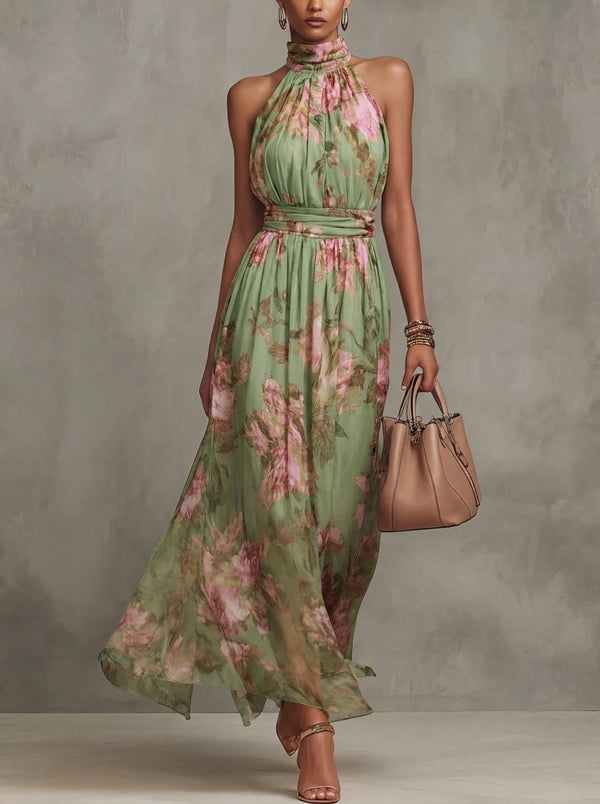 Livia | Vestido maxi elegante de estampado floral