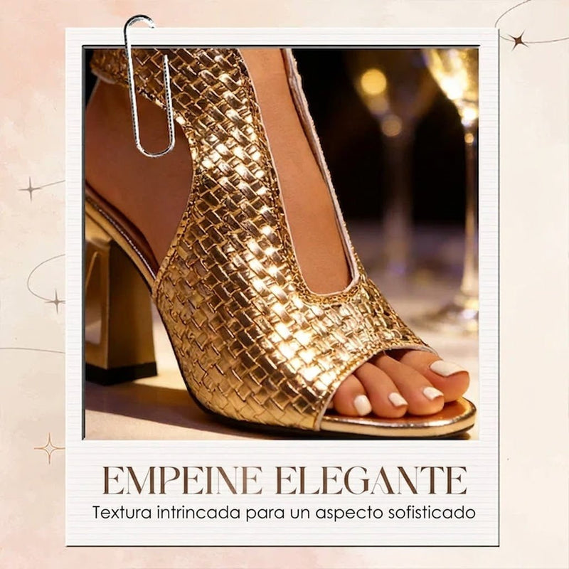 Greta - Elegantes sandalias de tacón con punta abierta