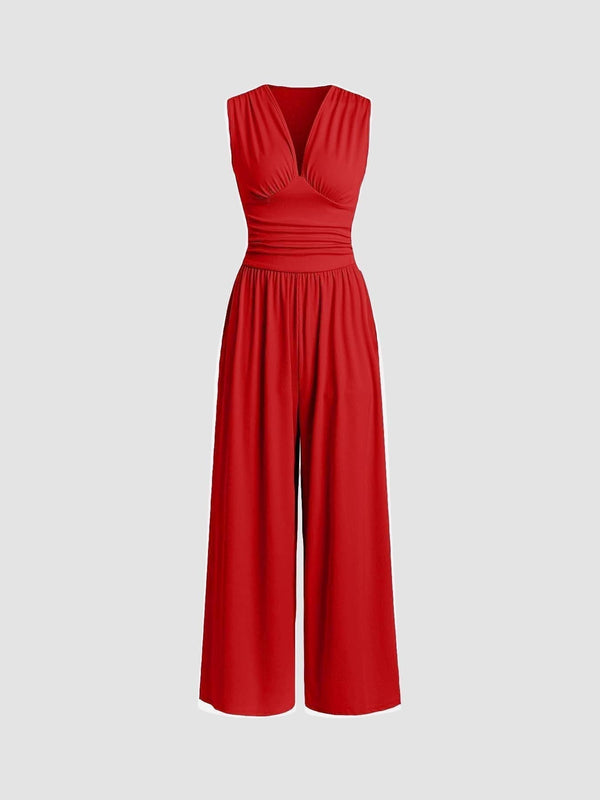 Charity – Elegant sleeveless jumpsuit with wide-leg trousers