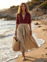 Sofía | Conjunto bohemio elegante de falda y blusa fluida