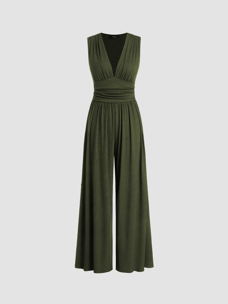 Charity – Elegant sleeveless jumpsuit with wide-leg trousers