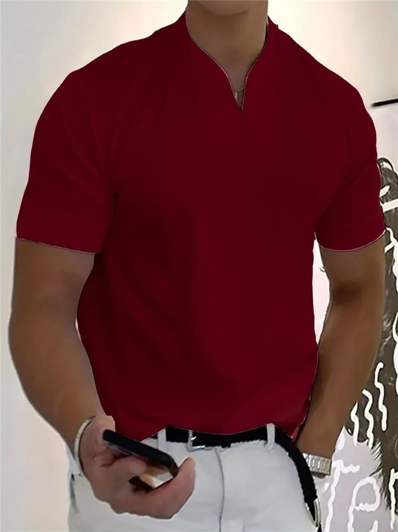 Pablo - Camiseta con cuello en V transpirable y corte clásico