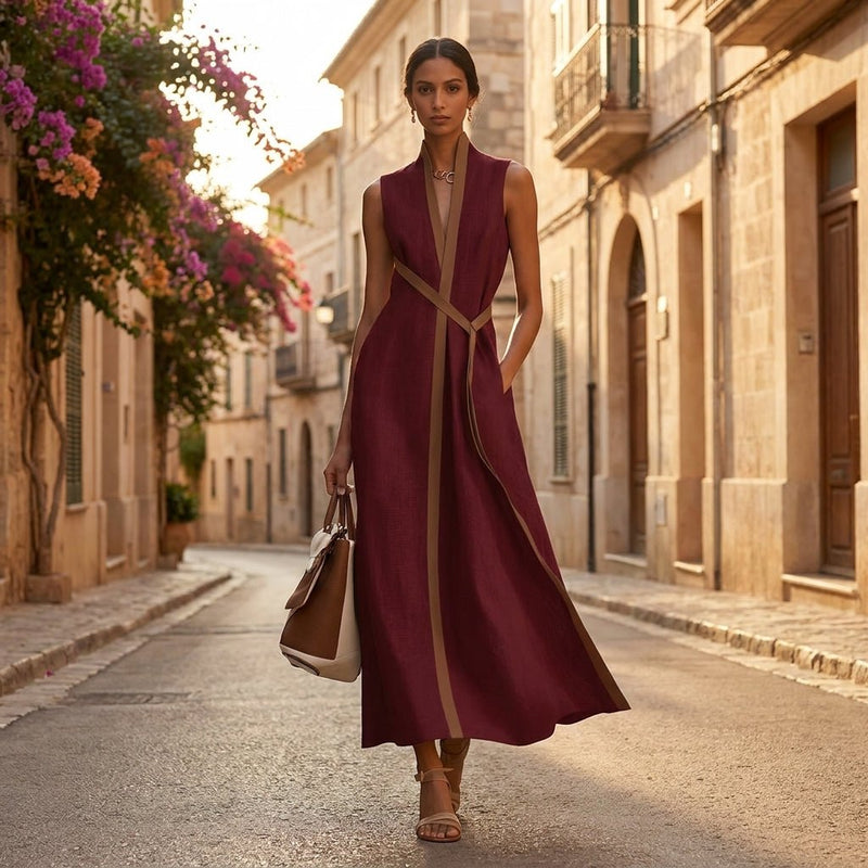 Clara | Vestido largo cruzado elegante