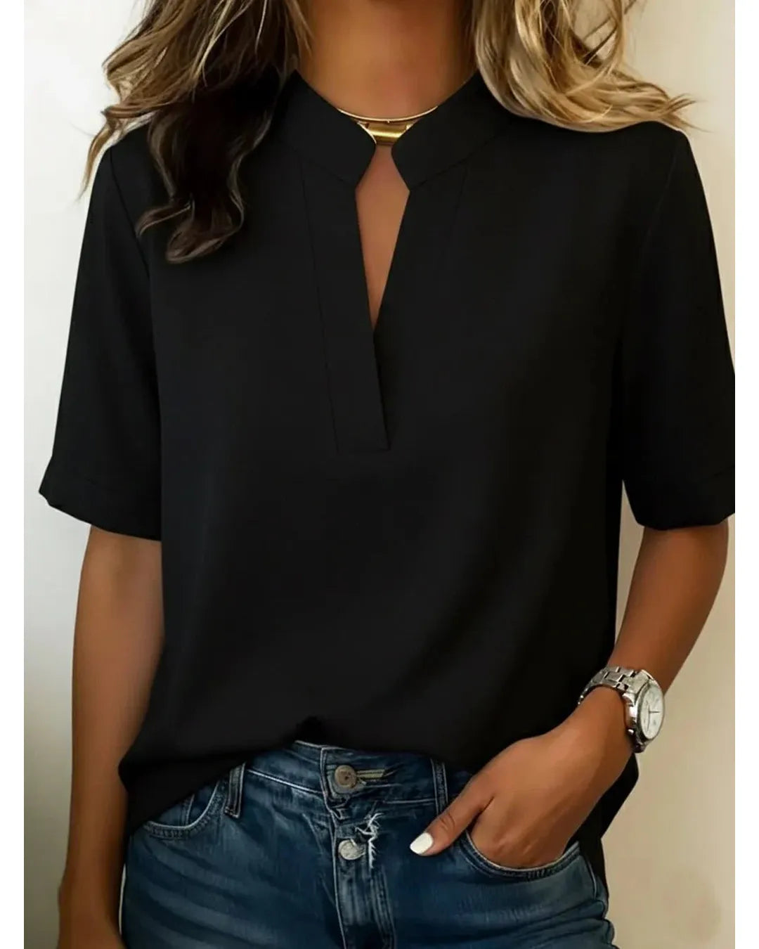 Elisa - Blusa elegante con cuello refinado - Camila Fashions