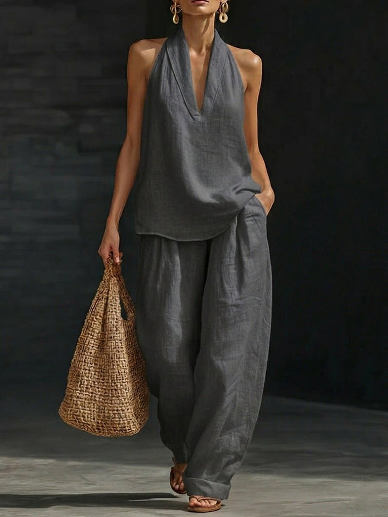 Zoë™ | Sleeveless Set with Wide-Leg Trousers