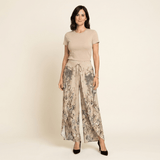 Samira - Pantalón fluido estampado con cordón ajustable