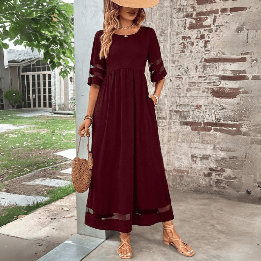 Aurora™ | Vestido midi favorecedor que estiliza el abdomen