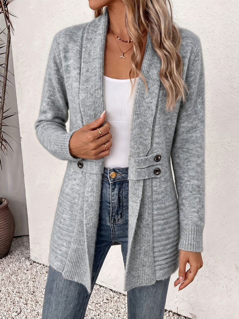 Xalviere | Elegante Dames Cardigan - Open Voorkant & Ingenaaide Taille