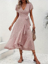 Marta | Vestido floral cruzado con escote en V