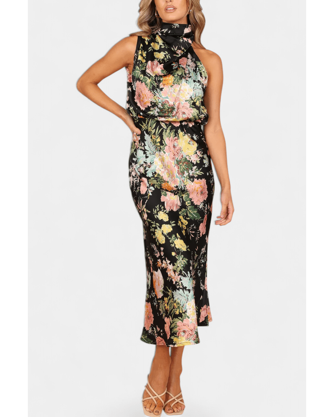 Lisa | Maxi Floral Halter - Camila Fashions