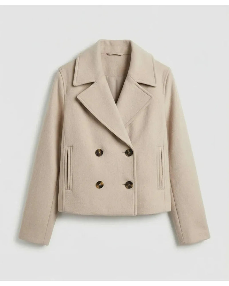 Adriana | Elegant Double-Breasted Button Jacket - Camila Fashions