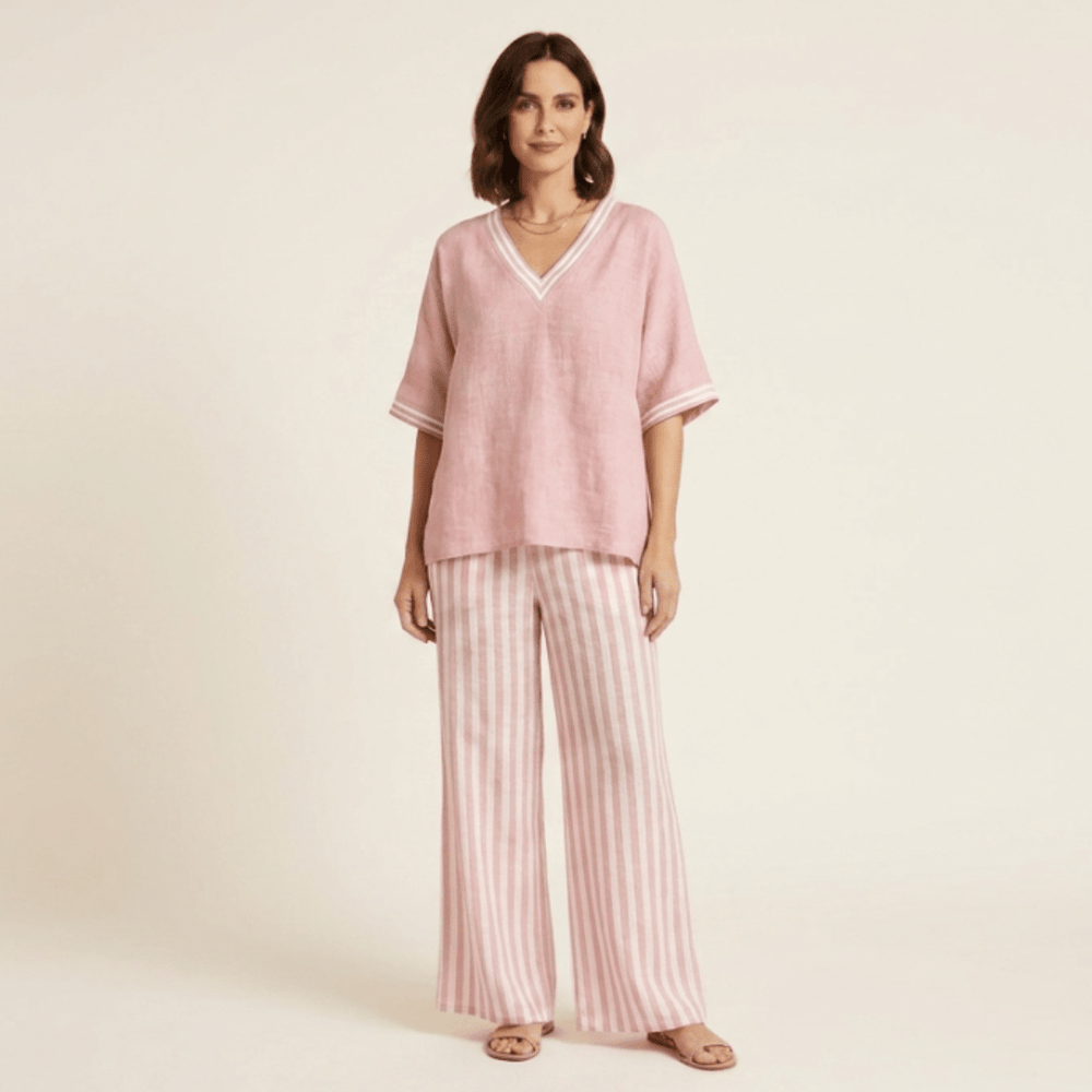 Amalia - Conjunto de rayas elegante y casual