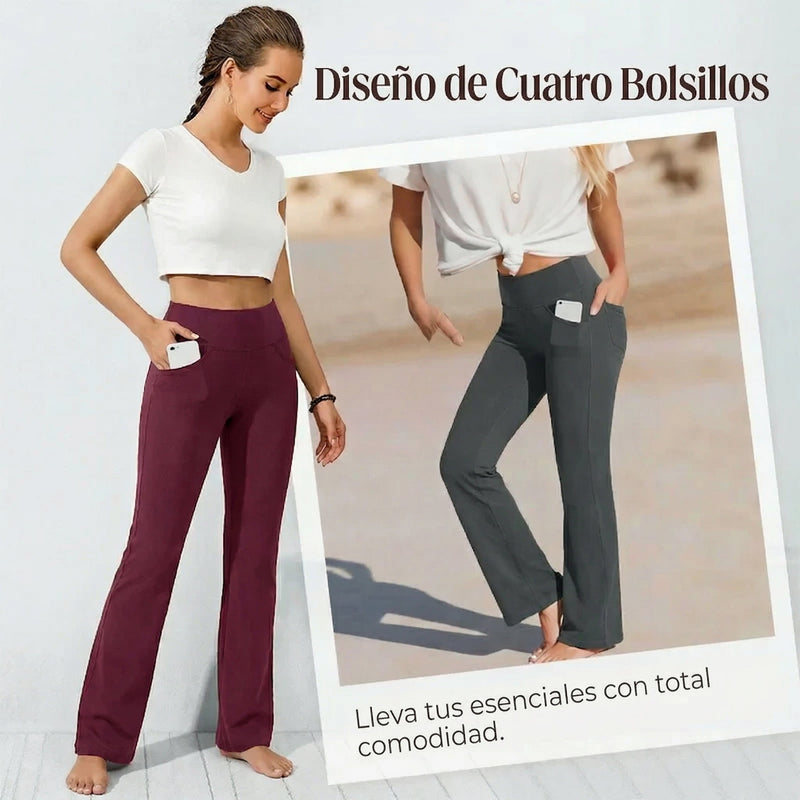 Diana - Pantalón de cintura alta elástico y corte ancho