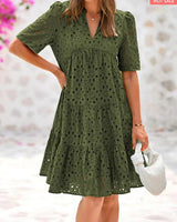 RICA - Vestido veraniego elegante con volantes de encaje