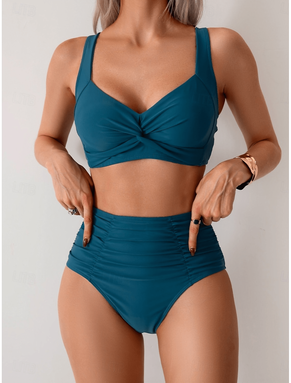 Daniela - Bikini de tela con pliegues