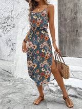 Luna | Vestido midi estampado con tirantes finos