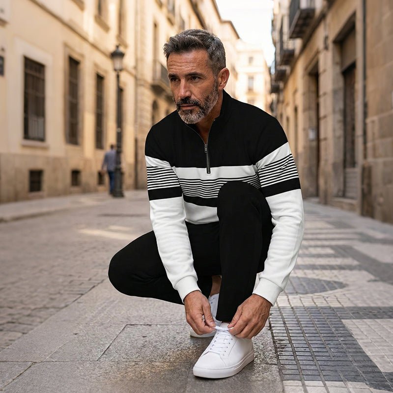 Lucas - Conjunto masculino casual de jersey estampado y pantalón de Valerina Milano