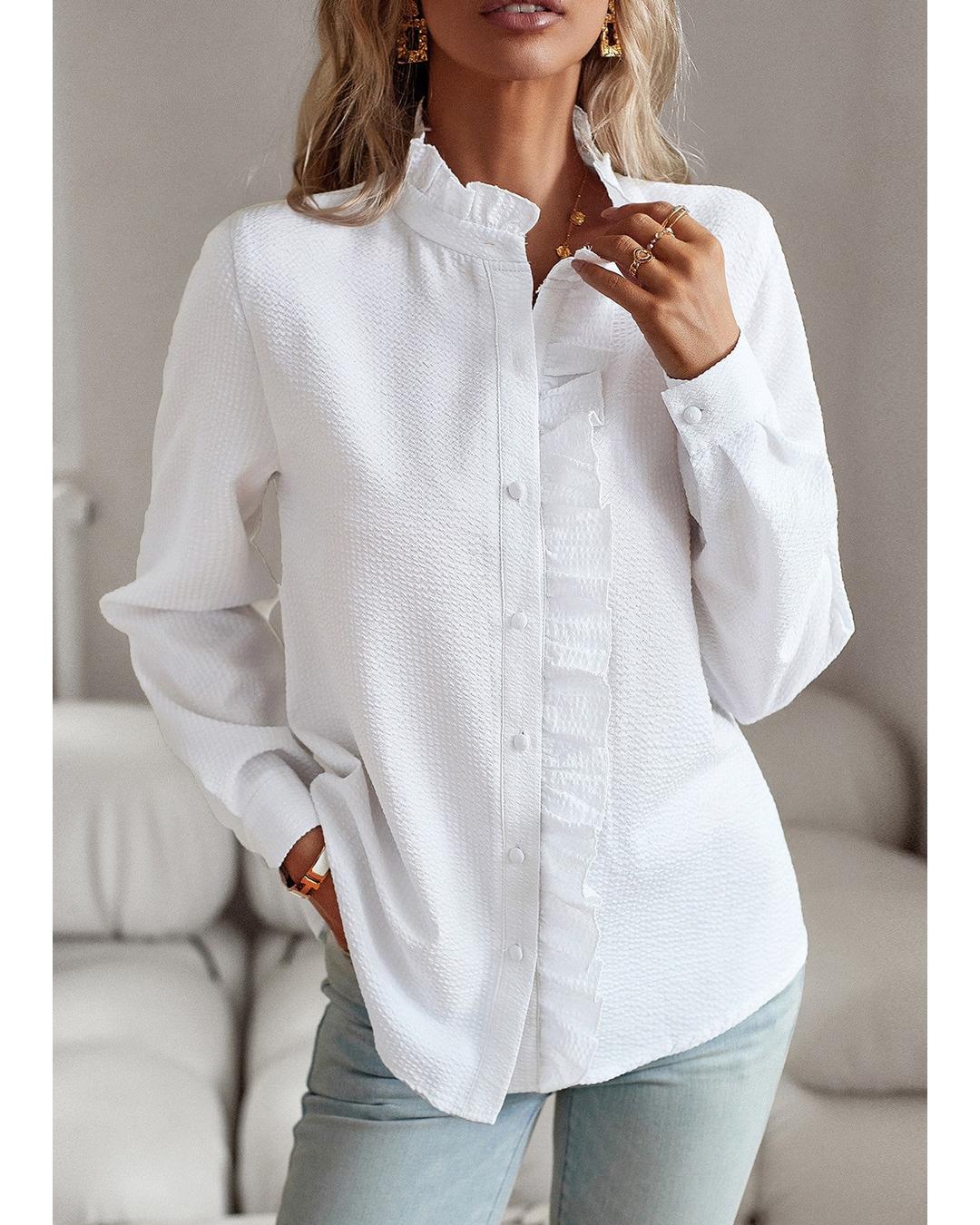Diana - Elegante blusa de manga larga con volantes - Camila Fashions