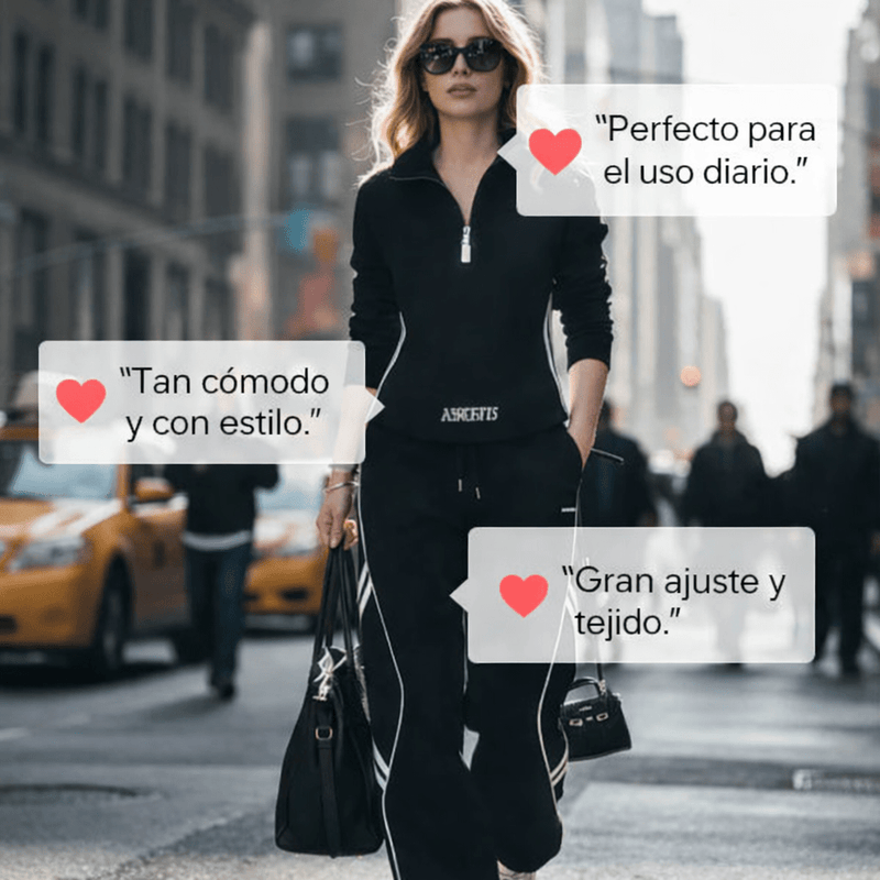 Clara - Conjunto deportivo casual con media cremallera