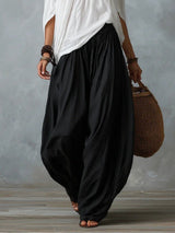 White Off-Shoulder Top & Flared Lantern Trousers Set