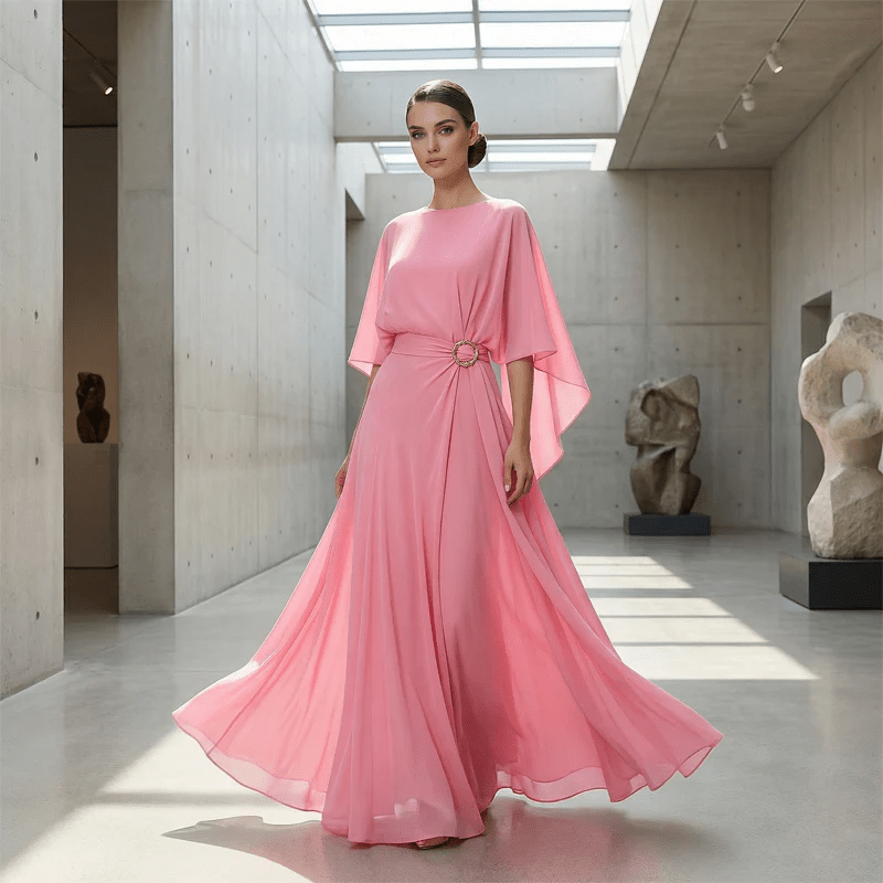 Iria - Conjunto elegante con mangas capa y pantalón fluido