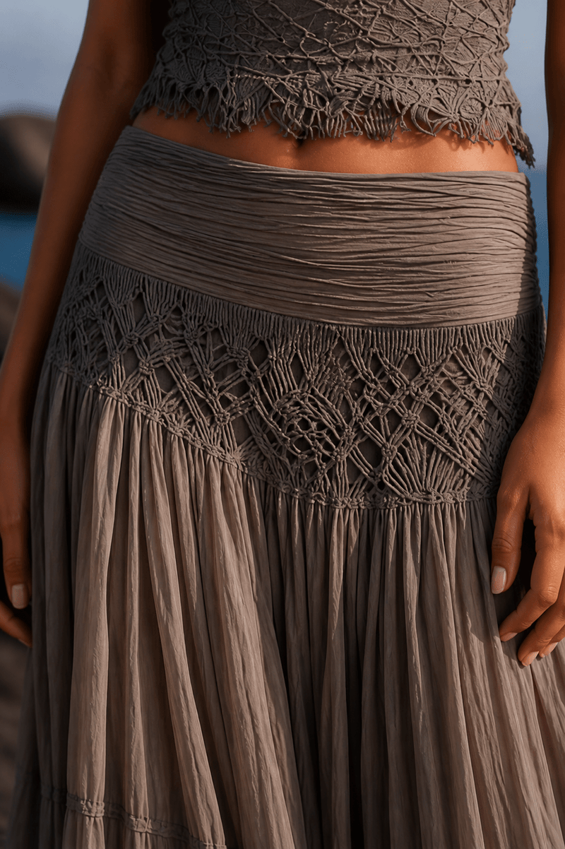 Juliette Set | Lace Top & Pleated Maxi Skirt