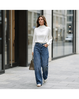 Valeria | Wide-Leg Jeans with Sparkling Details - Camila Fashions
