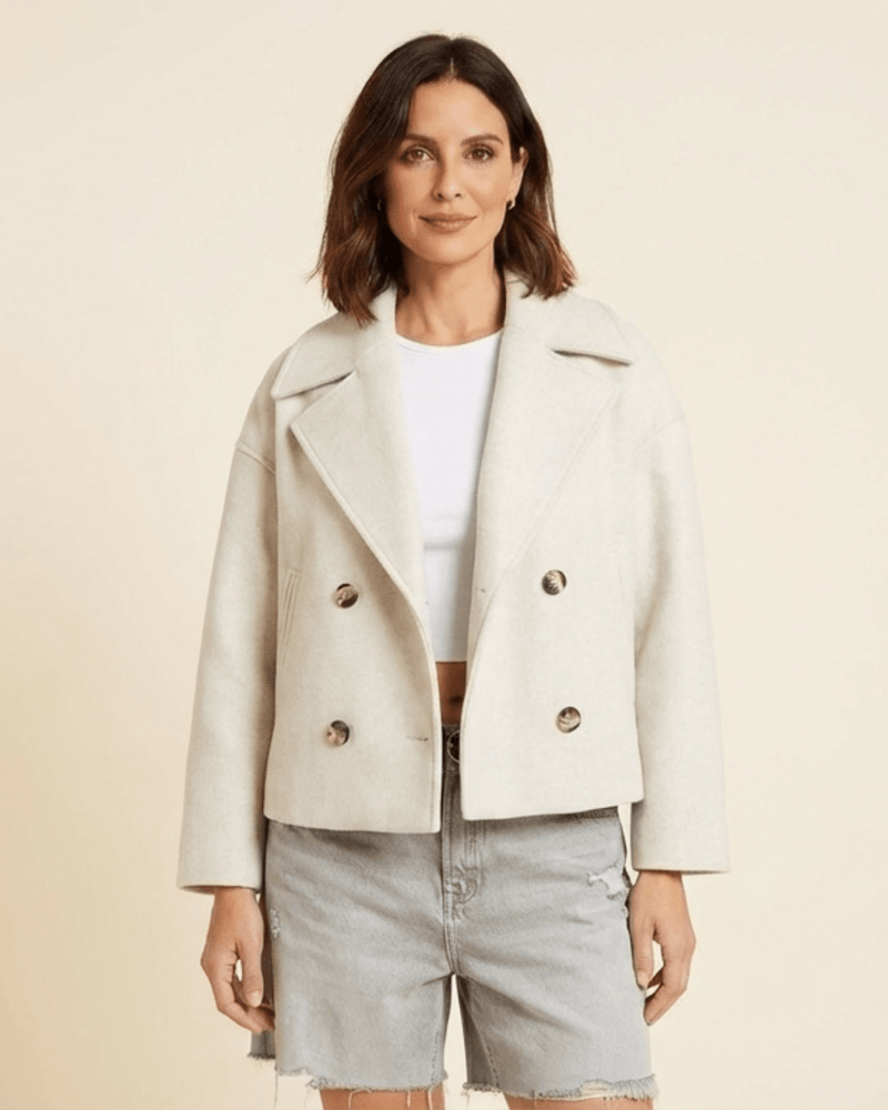 Adriana | Elegant Double-Breasted Button Jacket - Camila Fashions