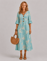 Casual women’s dress with a floral print