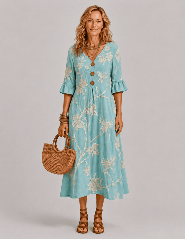 Casual women’s dress with a floral print