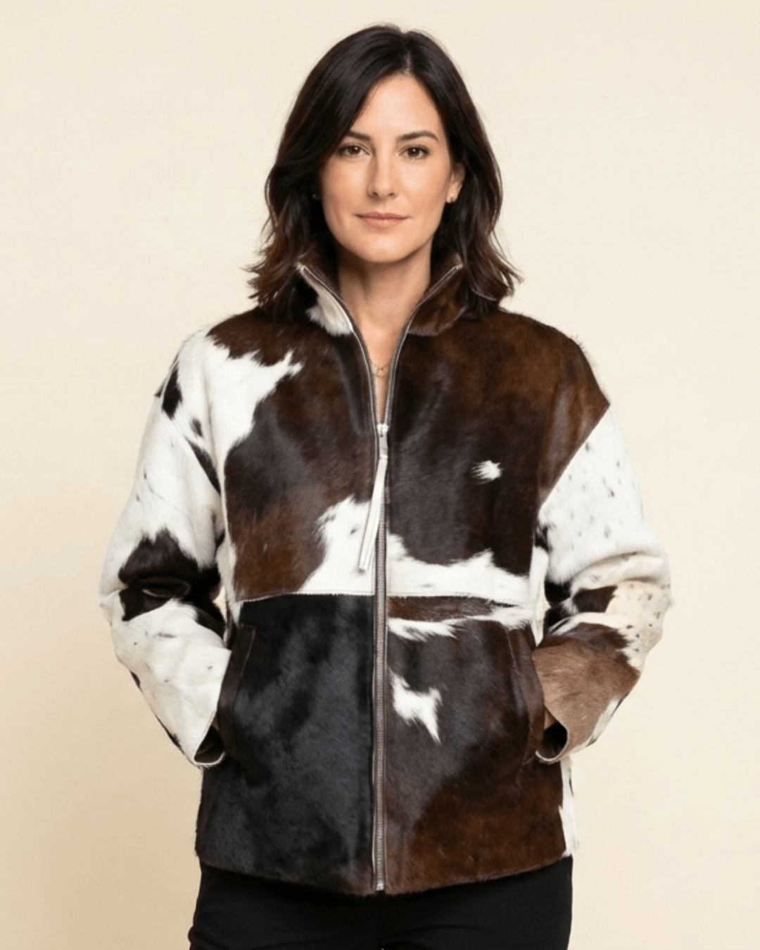 Andrea | Chaqueta elegante con textura y cremallera - Camila Fashions
