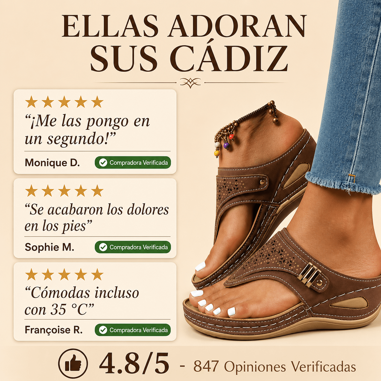 Cádiz™ | Sandalias de Confort y Estilo para el Día a Día