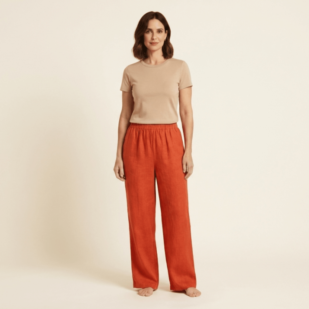 Amalia - Pantalón fluido de algodón y lino
