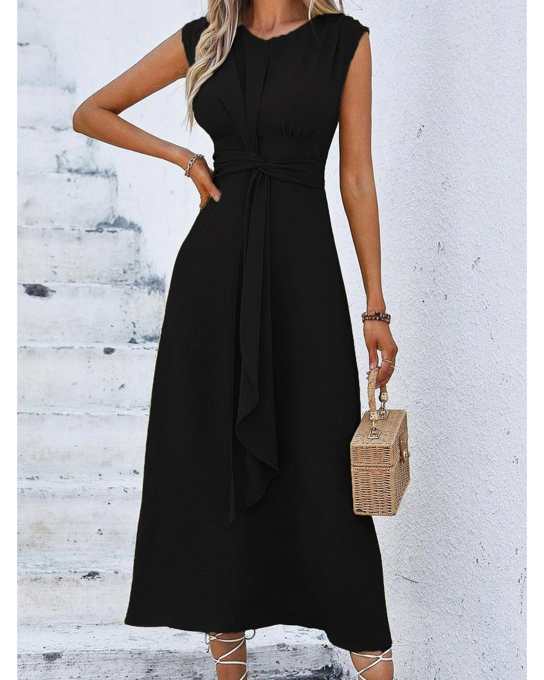 Eva - Vestido elegante sin mangas con cintura ajustable - Camila Fashions