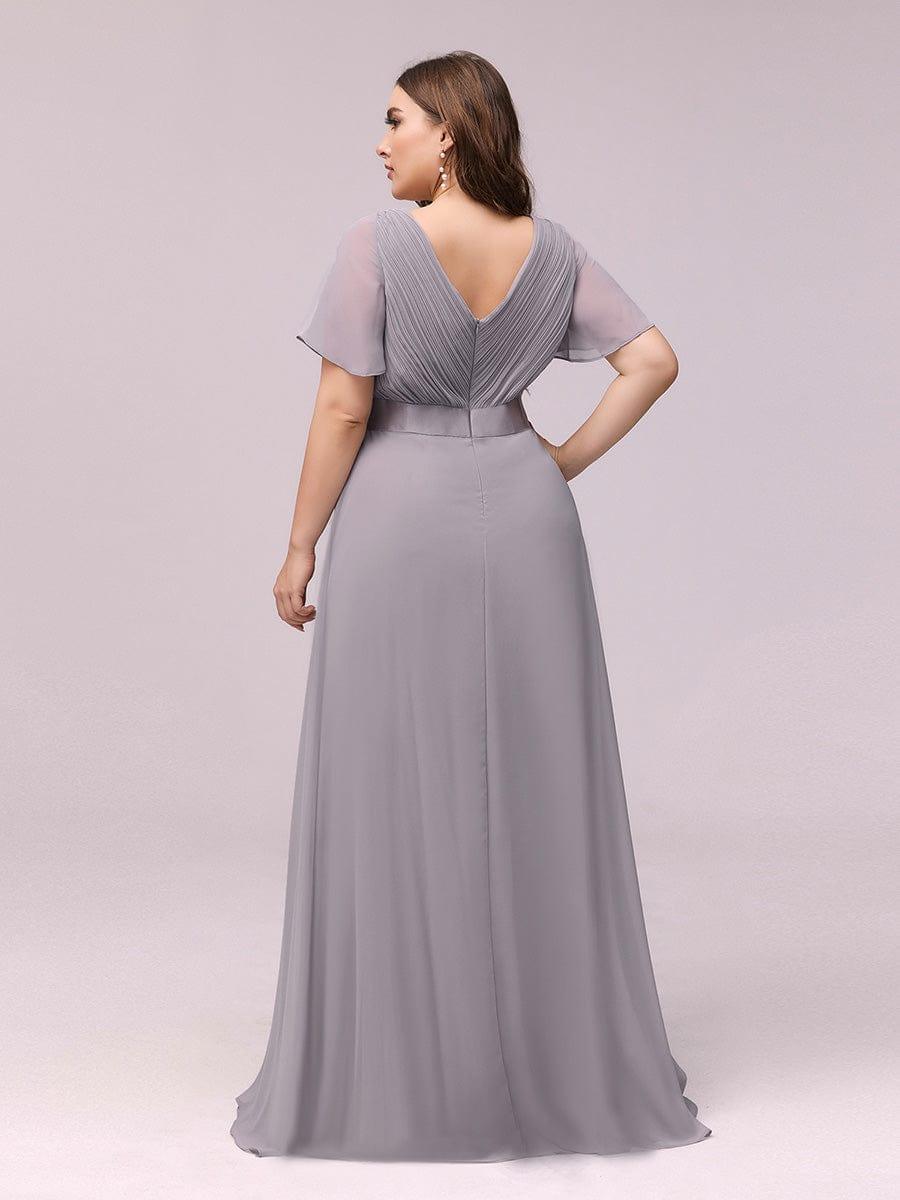 MONICA | Vestido largo de dama de honor con cintura imperio y mangas cortas fluidas