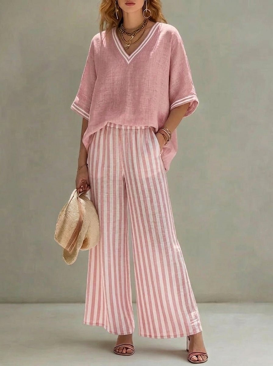 Amalia | Conjunto de rayas elegante y casual
