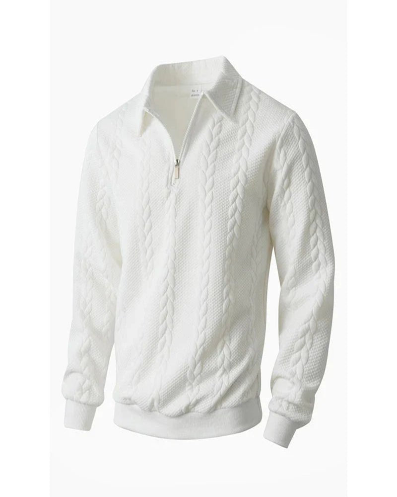 Hugo – Cable-Knit Half-Zip Jumper - Camila Fashions
