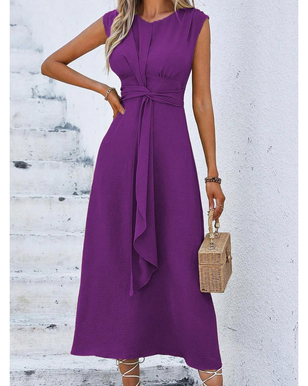 Eva - Vestido elegante sin mangas con cintura ajustable - Camila Fashions