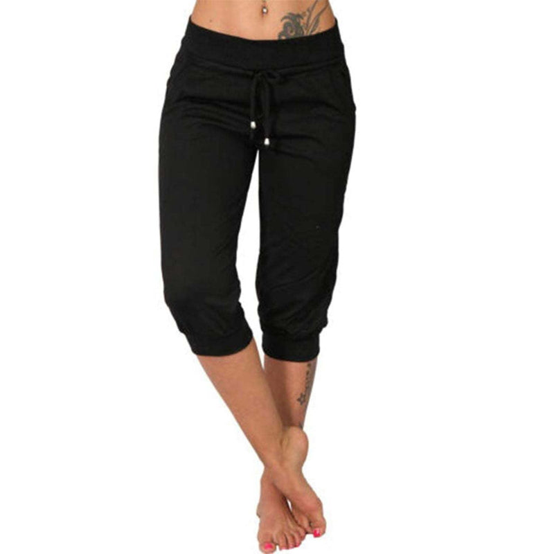 Tamara – Pantalones capri con cordón en la cintura