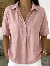 Teresa - Blusa con cuello y detalle de botones