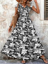 Lorena | Vestido maxi barroco con escote en V