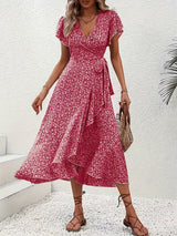 Marta | Vestido floral cruzado con escote en V