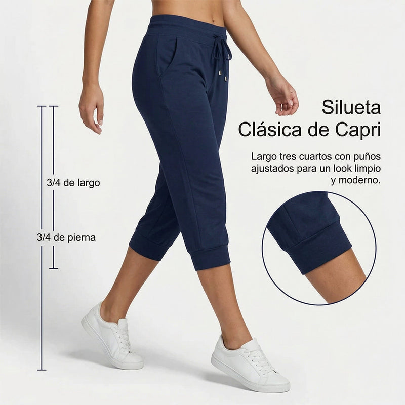Tamara – Pantalones capri con cordón en la cintura