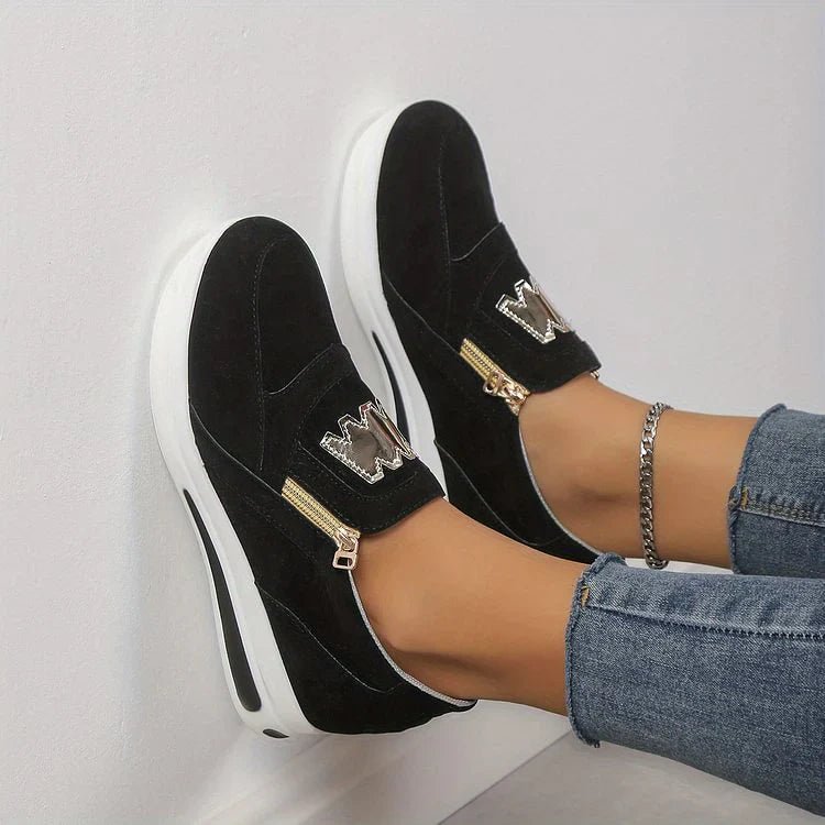 Alicia - Zapatillas cómodas con cremallera
